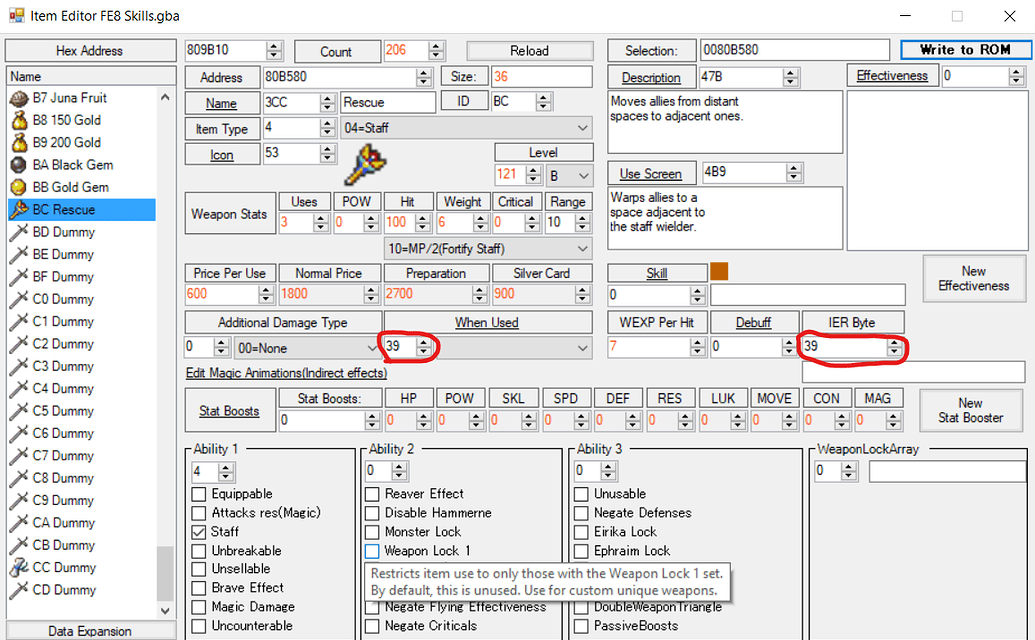 [FE8] Easy way to make an Entrap Staff - Tutorials - Fire Emblem Universe