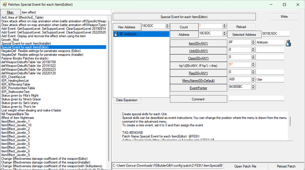 How to make the antitoxin heal - Documentation - Fire Emblem Universe