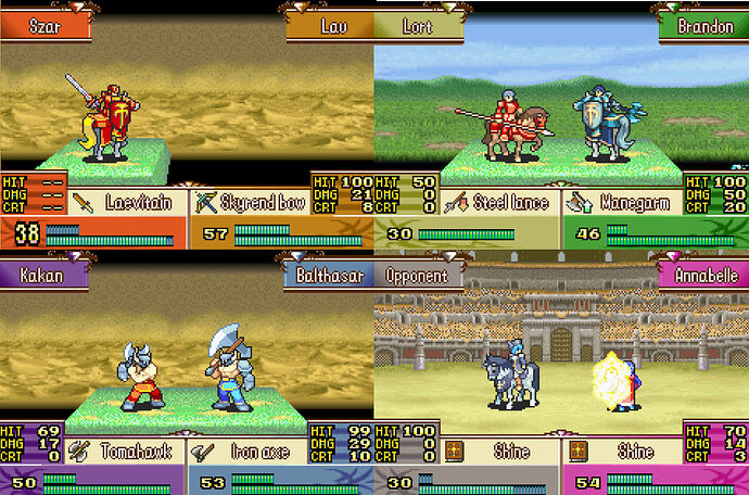 Battle screen palettes