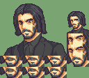 John Wick (Long hair and black shirt)